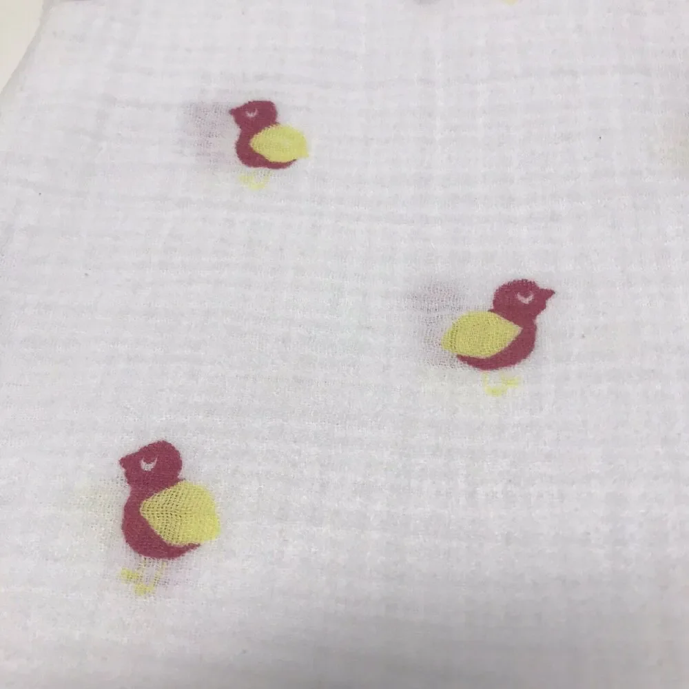 Aden + Anais red yellow bird muslin swaddle baby blanket 100% cotton pink RARE